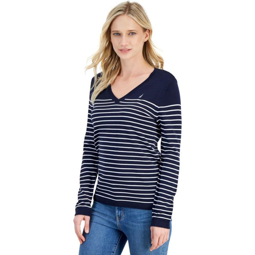 Nautica Womens Sailor Stripe Knit Sweater, , XL, DM